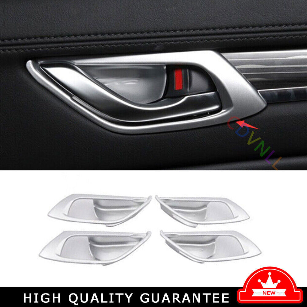 For Mazda CX-5 CX5 2017-2024 Matte Silver ABS Inner Door Handle Frame Cover Trim