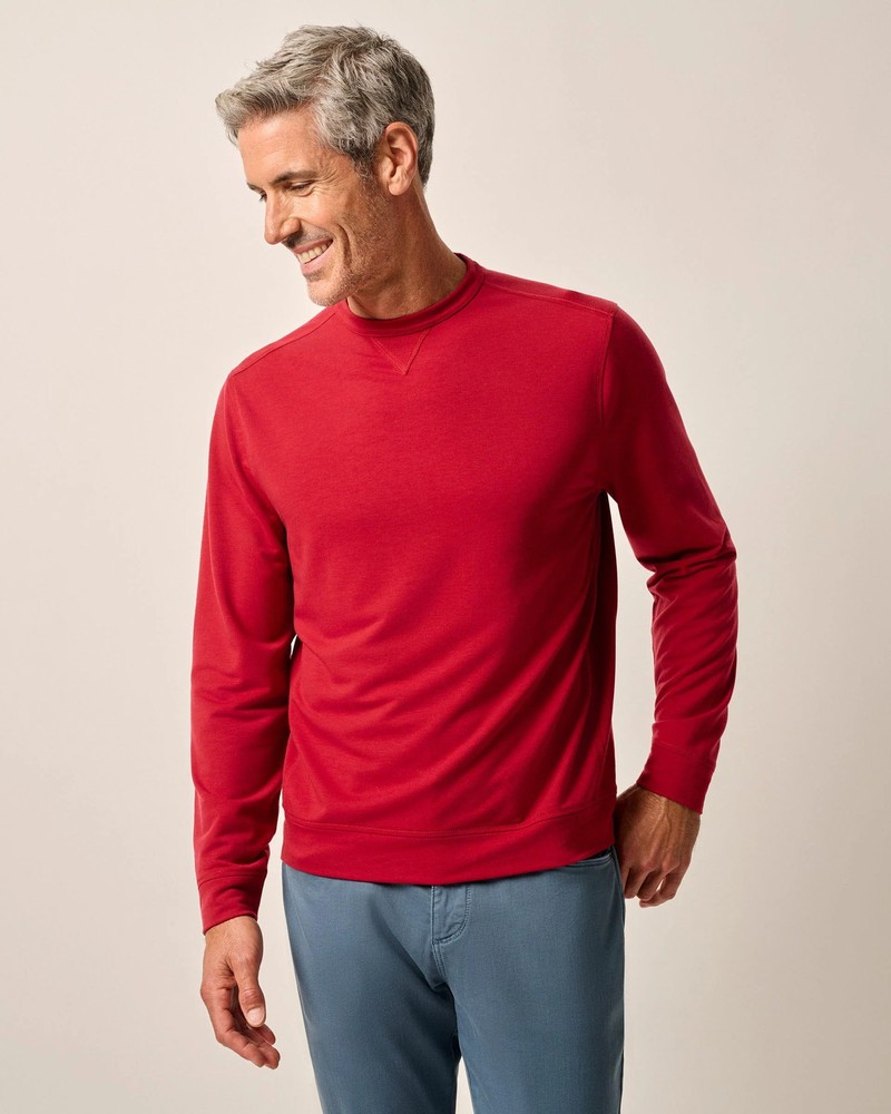 johnnie-O Reilly Dri-Release Crewneck Sweatshirt Malibu Red Size M