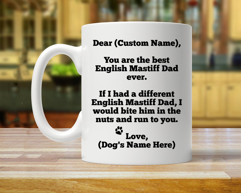English Mastiff Dad English Mastiff Gift Personalized Custom Gift Mug English