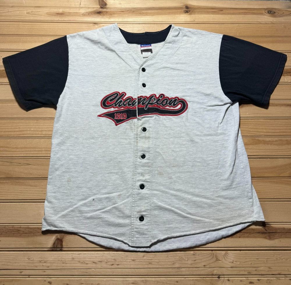 Vintage Y2K Champion 1919 Script Logo Athletic Baseball Jersey Men's Size XL
