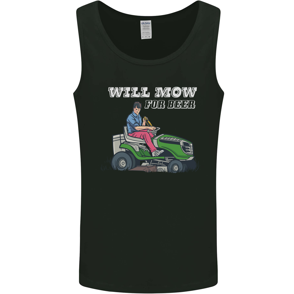 Will Mo the Lawn For Beer Funny Alcohol Mens Vest Tank Top