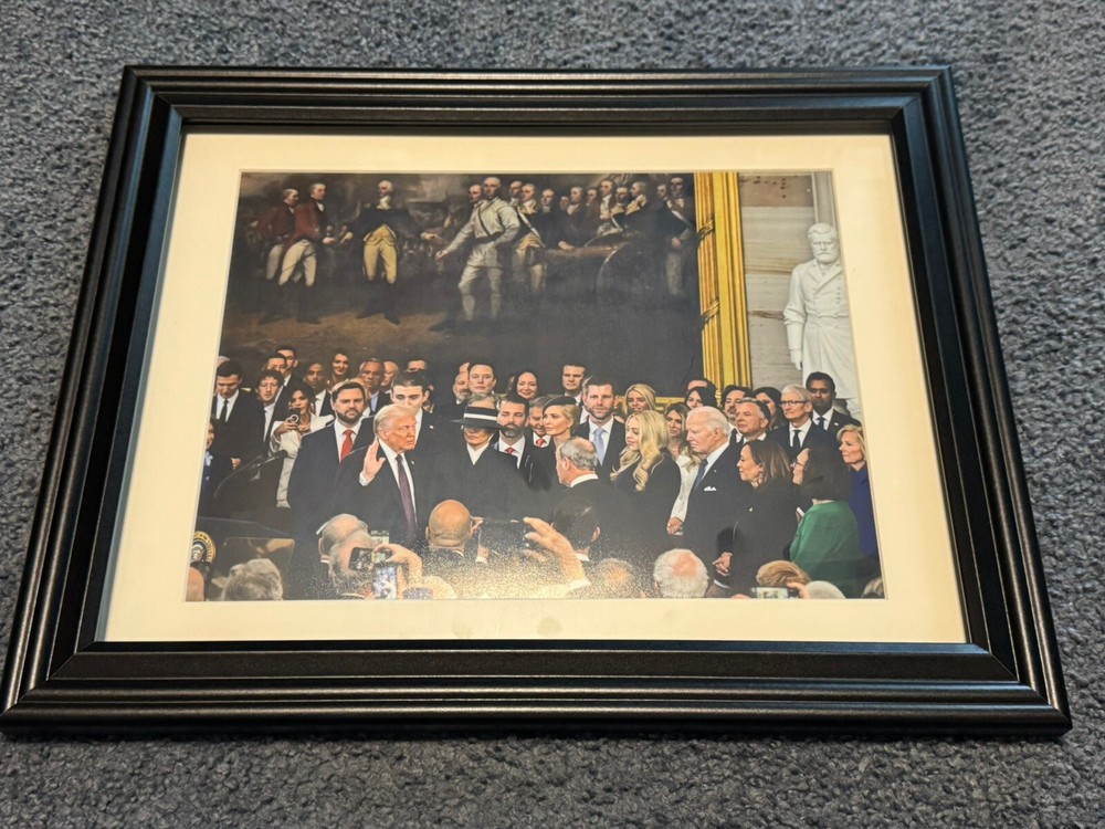 2025 Inauguration Swearing In President Trump 8.5x11 PHOTO FRAMED & MATTED