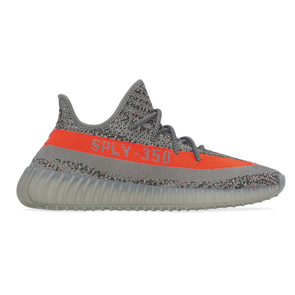 adidas  Yeezy Boost 350 V2 Lace Up  Mens Grey Sneakers Casual Shoes GW1229