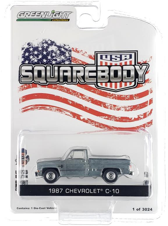 Raw Metal Chase 1987 CHEVROLET C-10 PICKUP 1/64 DIECAST BY GREENLIGHT 51489