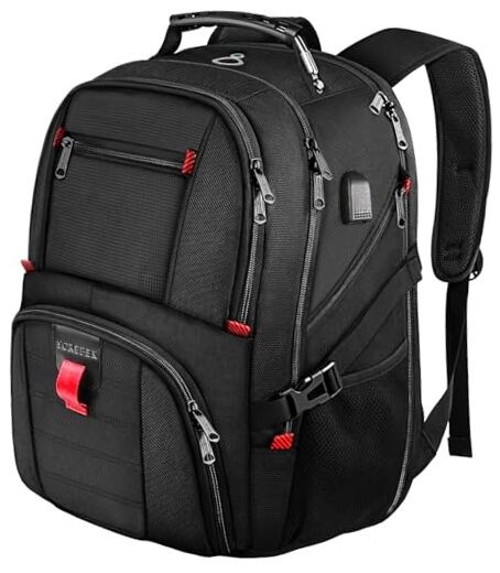 Travel Backpack, Extra Large 50L Laptop Backpacks for Men Women, 17 inch Black