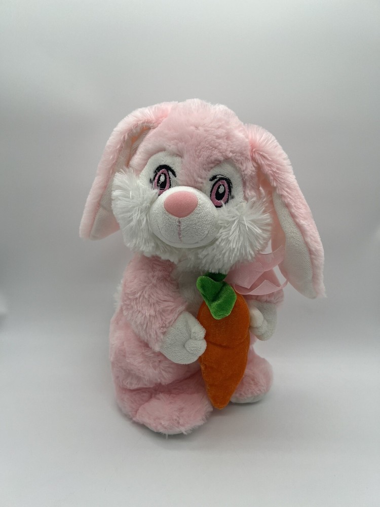 KELLYTOY Easter Bunny Rabbit Plush Carrot Pink Stuffed Animal Toy 11