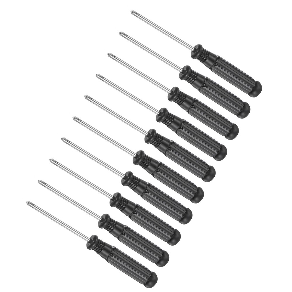 10pcs 2.5mm Phillips Screwdrivers 94mm with Black Handle