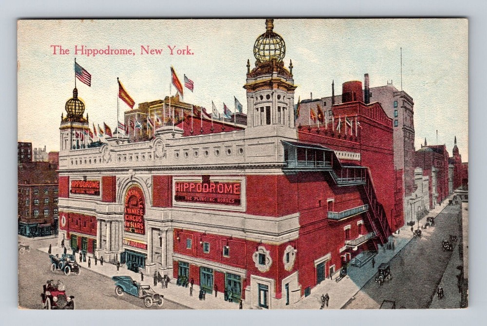 New York City NY, The Hippodrome, Souvenir, Antique, Vintage Postcard