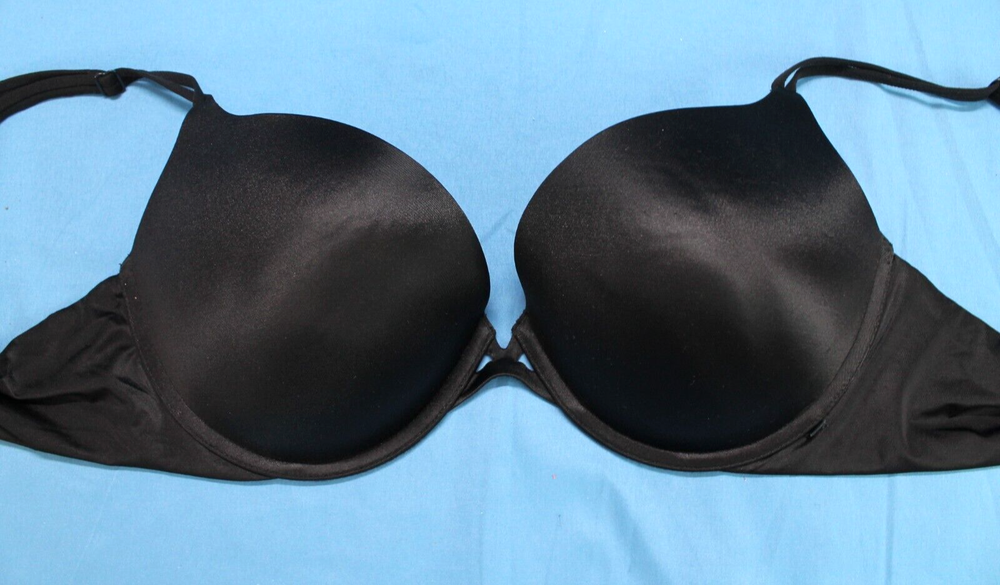VERY SEXY By VICTORIA'S SECRET Black Lined PADDED PUSH-UP Underwire BRA Sz 38C