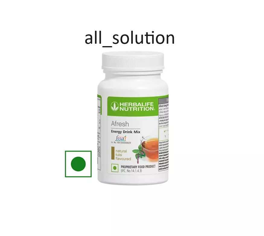 Herballife Afresh Energy Drink Mix - 50 g (Natural Tulsi) | Free Shipping