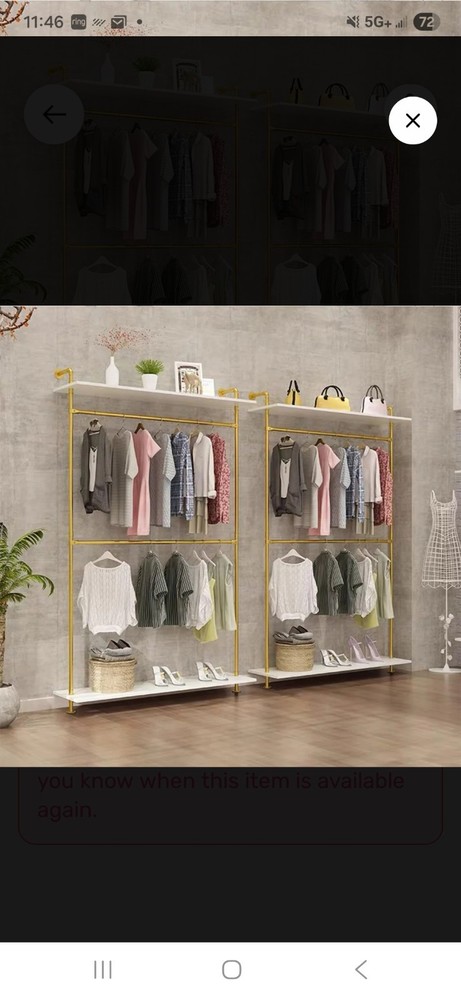 Furvokia 2 Tier Industrial Garment Rack Mounted Clothing Rack,Retail Display