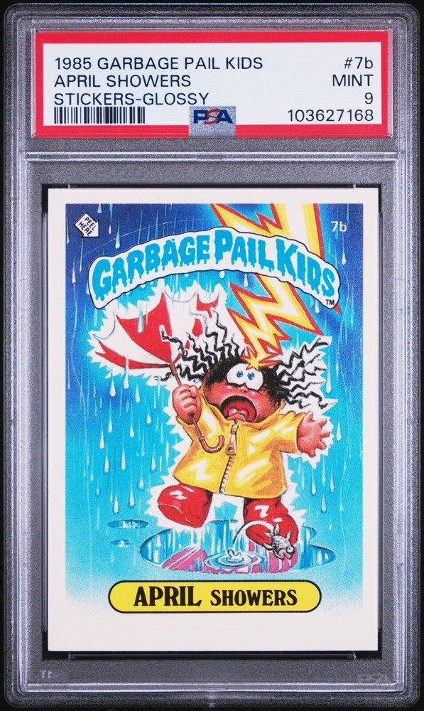 1985 Topps Garbage Pail Kids Series 1 April Showers 7b PSA 9 Glossy Card