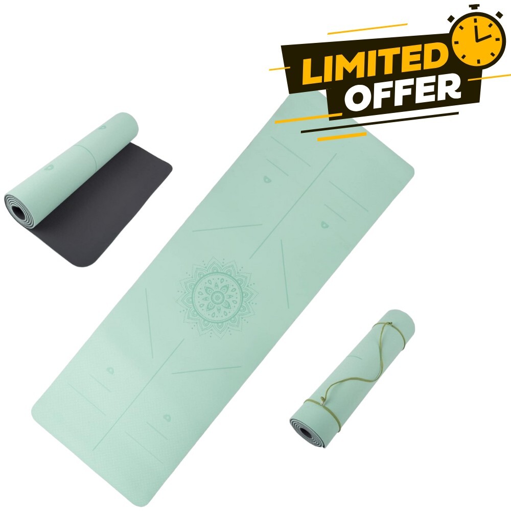 Non-Slip Yoga Mat with Alignment Marks – Lightweight Exercise Mat