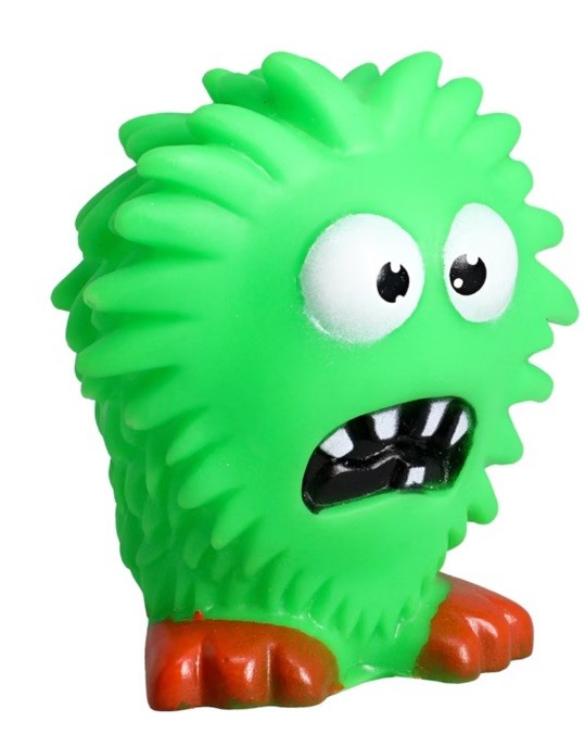 Adorable Squeaky Monster Dog Toy in Multicolor 3.5x3.5x1.75-in Vinyl