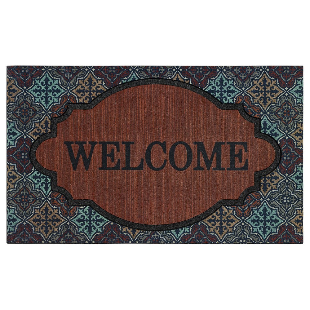Entryway Door Mat 1.5 x 2.5 Feet Eco-Friendly All-Weather Outdoor Non-Slip Recycled Design for Home and Patio Use