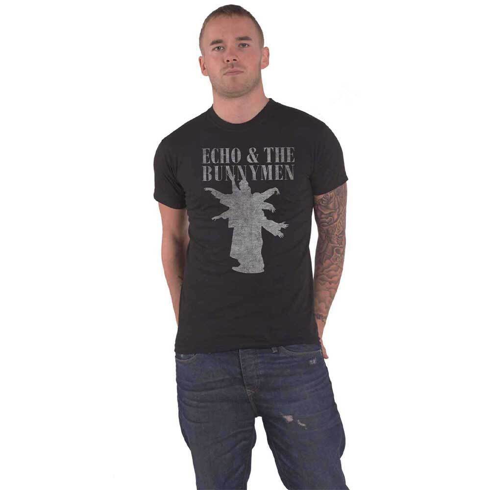 Echo & The Bunnymen Official Black Mens Band Logo T-Shirt Silhouettes