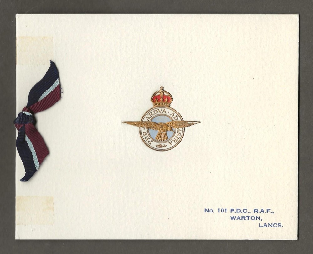 Great Britain RAF Xmas Card World War II, No 101 PDC Warton [870