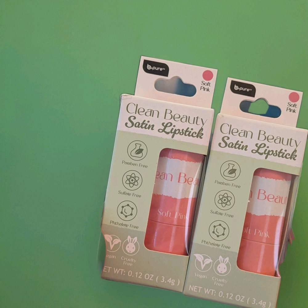 2x b.pure Clean Beauty Sain Lipstick 3.4g Soft Pink