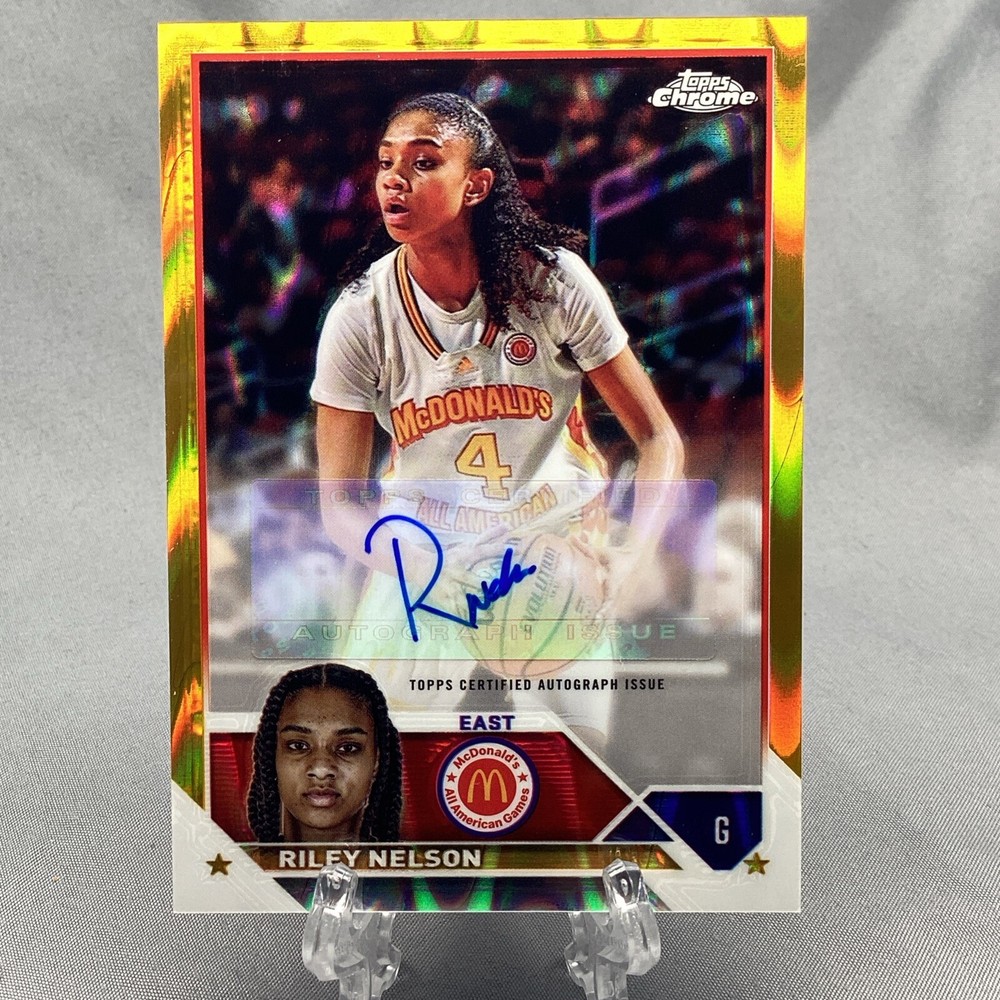 Riley Nelson /50 Gold Auto Ray Wave 2023 Topps Chrome McDonald's All-American