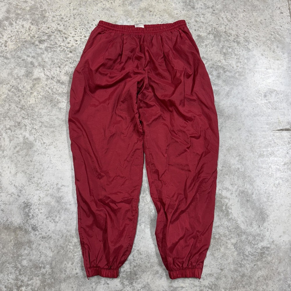 Vintage Nike Track Pants Mens Medium Red Windbreaker Elastic Cuff Y2k Baggy 90s