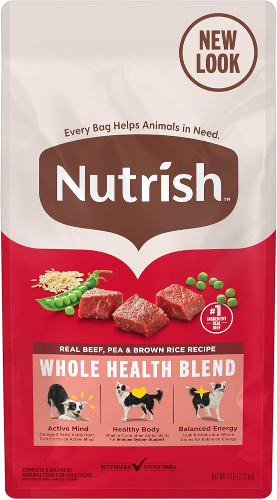 Nutrient-Rich Dry Dog Food with Real Beef, Pea & Brown Rice for Adult Dogs
