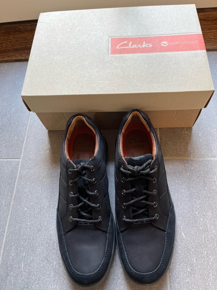 Clark Un Pierce Black Leather Boots Size 8 New in Box