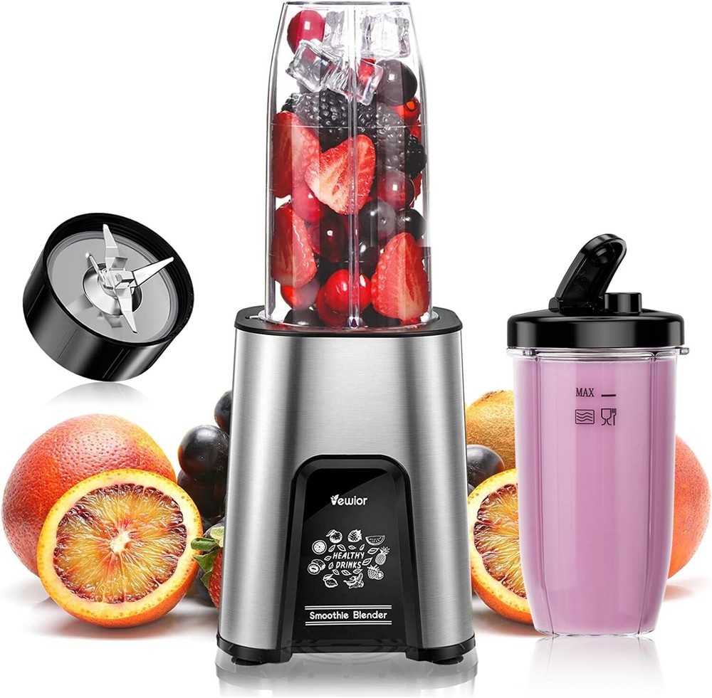 900W Smoothie Blender with 2 Travel Cups for Shakes Fruits and More