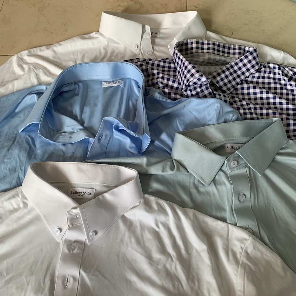 Collars & Co Shirt Mens Size 2XL XXL Lot of 5 Dress Collar Polo Button