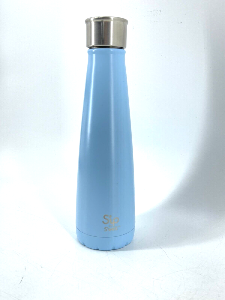 Sip By S'Well Swell Sky Blue Insulated Sports Water Bottle 15 oz Hot Cold