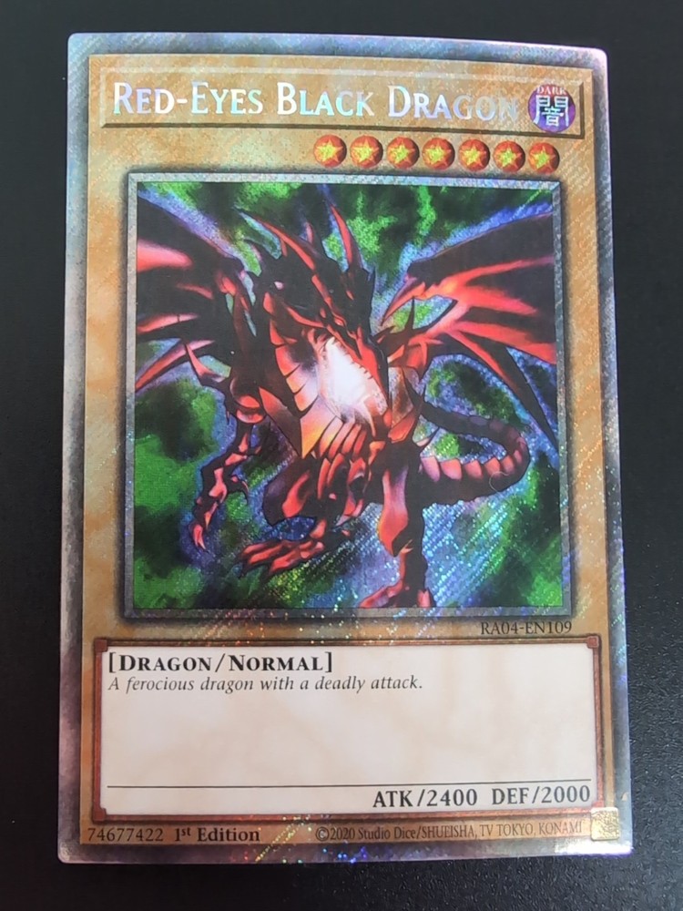 Yu-Gi-Oh TCG Platinum Secret Rare Red-Eyes Black Dragon 4th Art RA04-EN109
