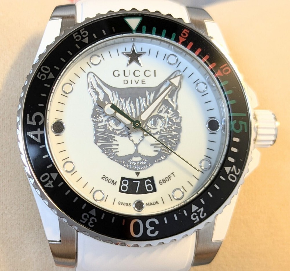 New Gucci G Timeless Men’s YA136329 White Silver 40mm Watch