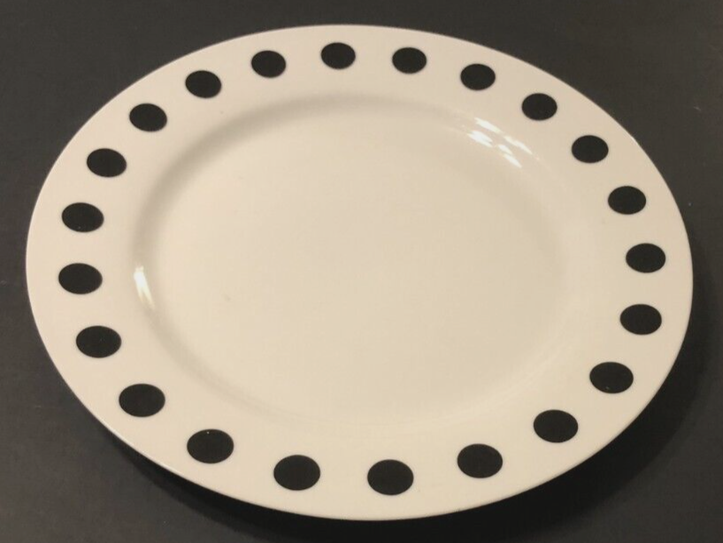 $20 Isaac Mizrahi Target White Black Dots Retired Vintage Ceramic Chop Plate
