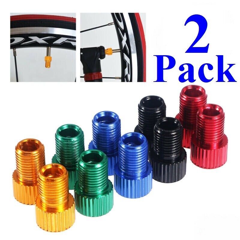 2 New Presta to Schrader Bike Valve Adapters for MTB & Road Bikes
