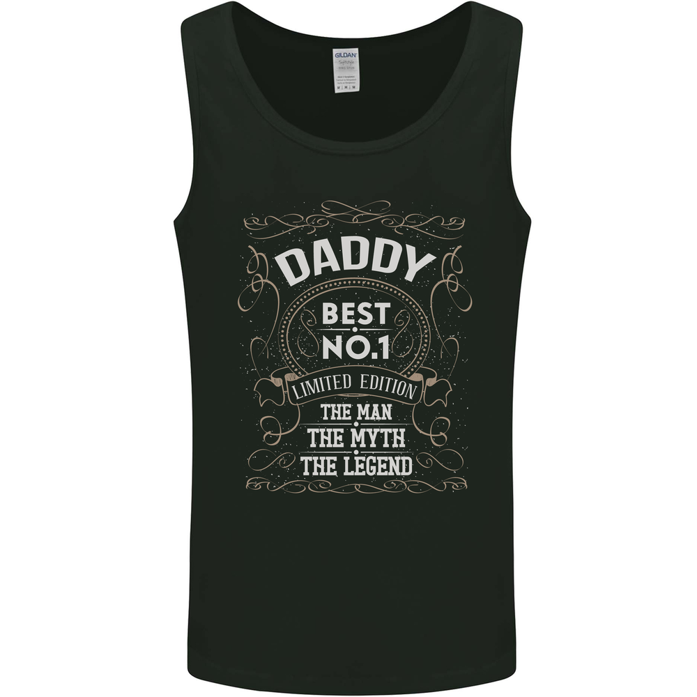 Fathers Day No 1 Daddy Man Myth Legend Mens Vest Tank Top