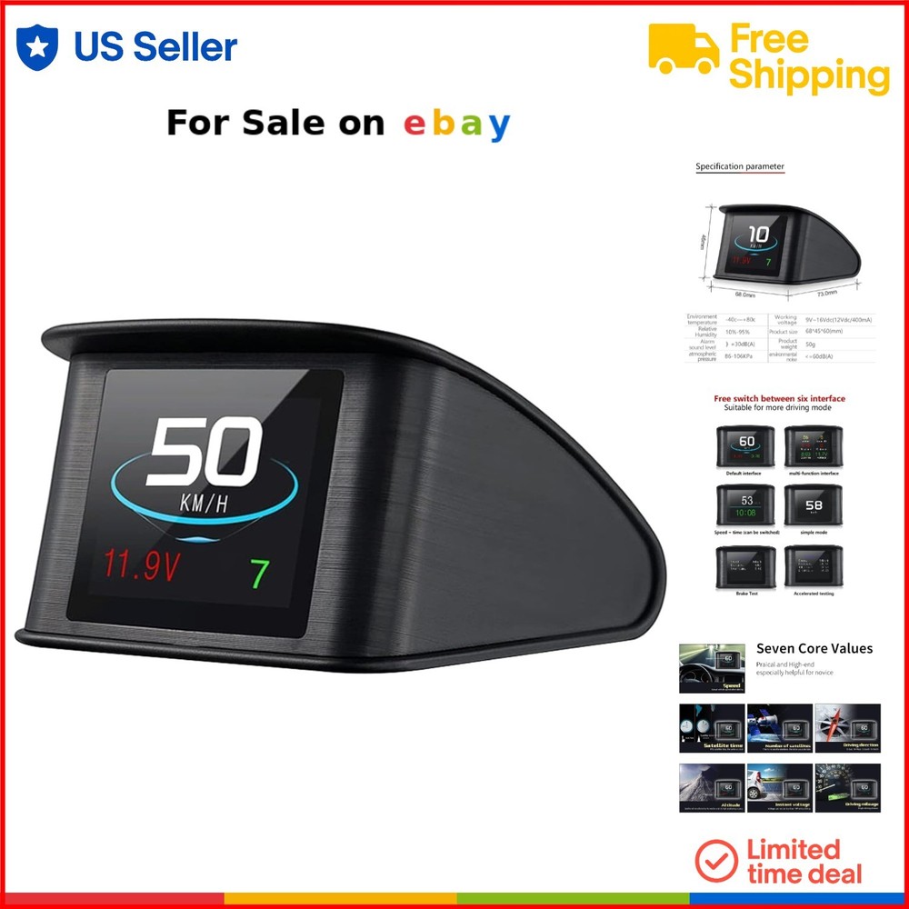 Universal Car HUD GPS Speedometer TFT LCD Display for All Vehicles