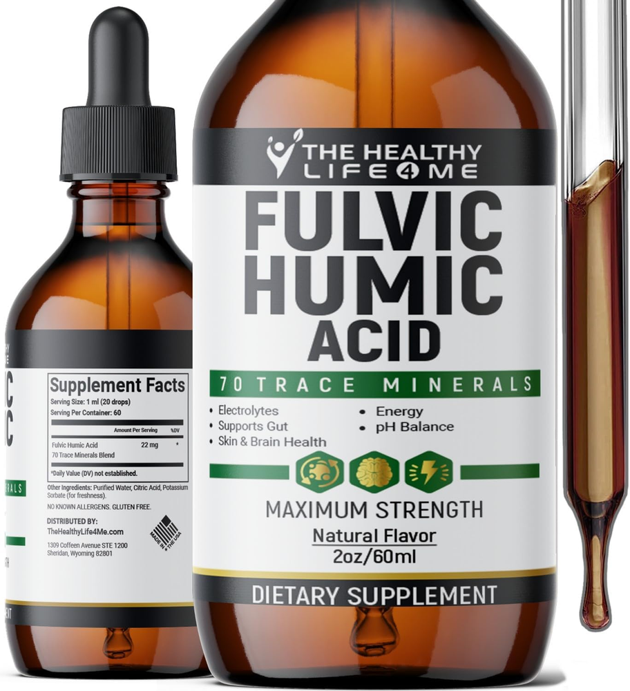 Liquid Fulvic Acid + Humic + Trace Minerals | Hydration | Keto Supplement | Ene