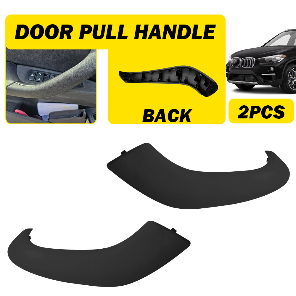 Pair Black Inner Door Pull Handle Trim Cover For BMW X1 X2 F48 F49 F39 2016-2020
