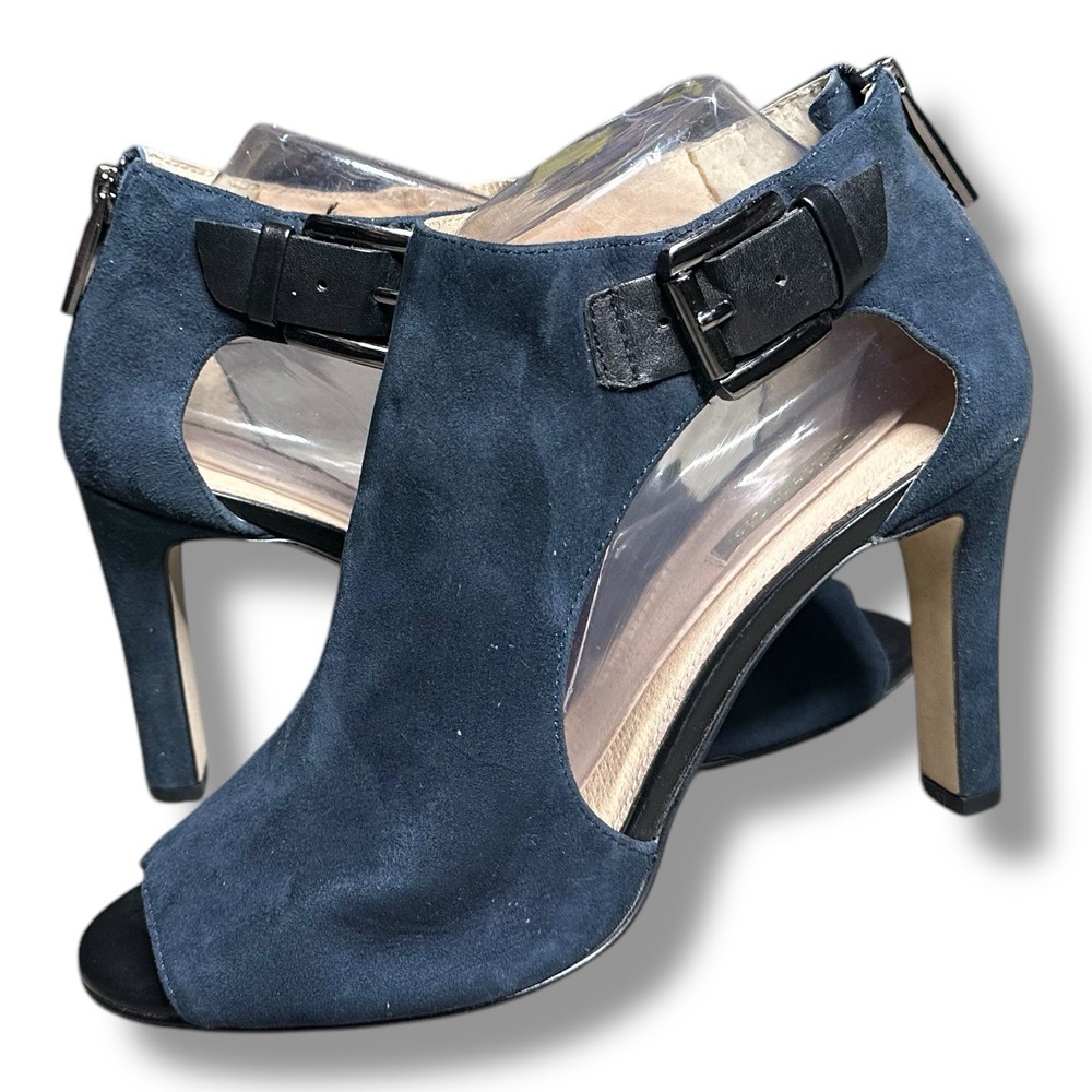 Louise Et Cie Olivia Suede Peep-Toe Bootie High Heel 8.5 38.5 Office Evening