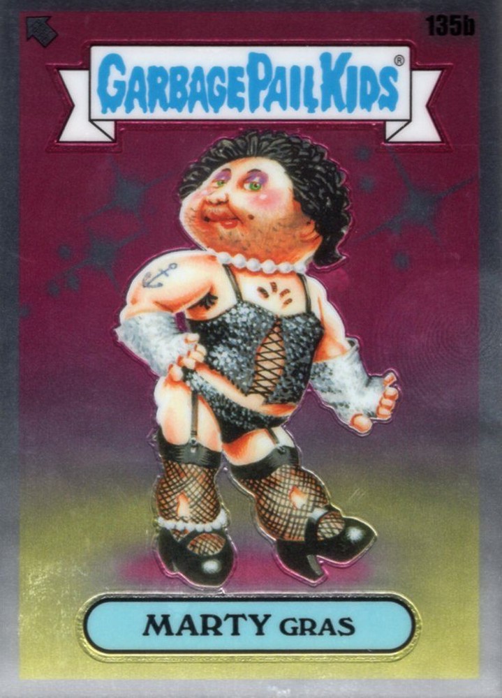 Garbage Pail Kids Chrome Series 4 Base Card 135b Marty Gras Collectible Trading Card