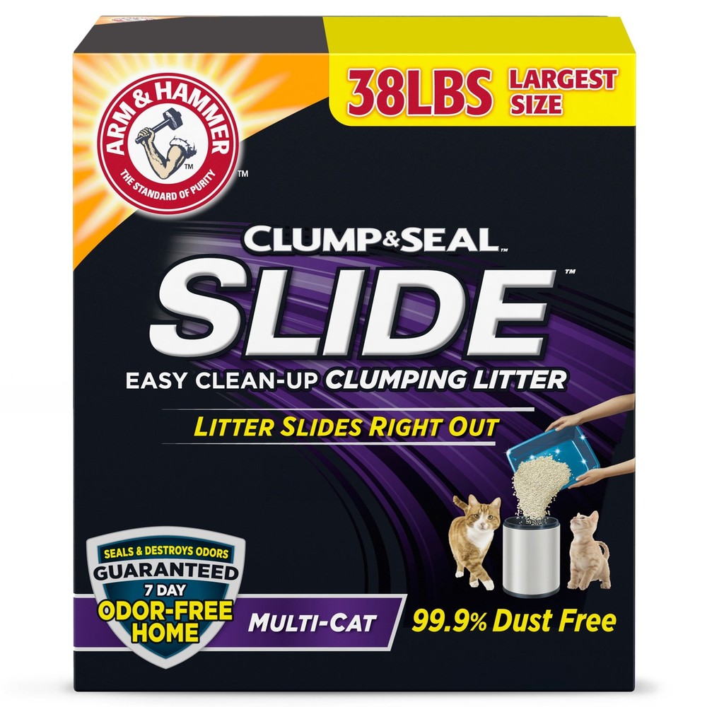 ARM & HAMMER Clump & Seal SLIDE Multi-Cat Litter for Easy Clean-Up