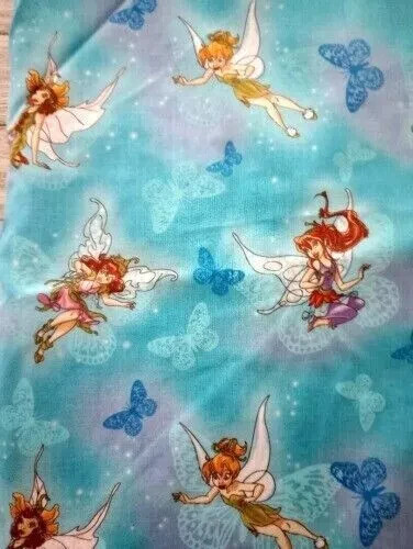 disney Tinkerbell fairies fun fabric piece 20 inch by 13 length 1pc new