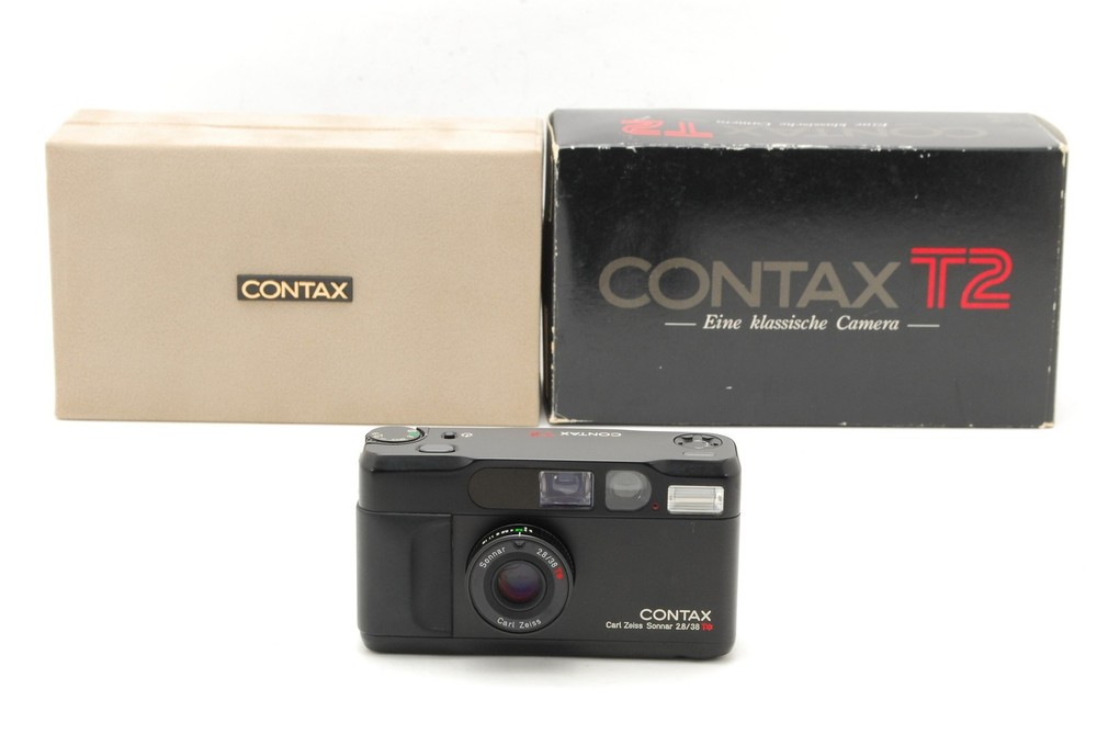 RARE Limited Black 2000 [ N.MINT in Box ] Contax T2 35mm Film Camera From JAPAN