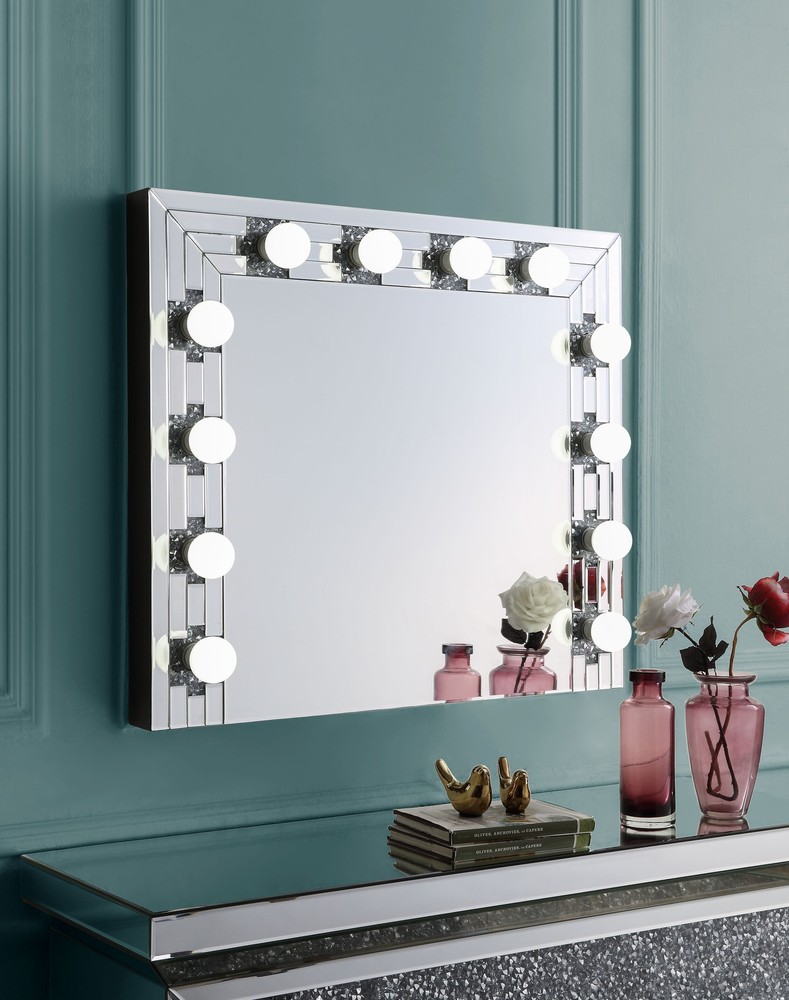 ACME Noralie ACCENT MIRROR Mirrored & Faux Diamonds AC00761