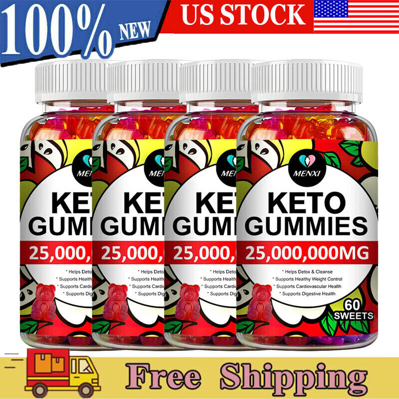 Keto Slimming Gummies 25，000，000mg Apple Cider Vinegar ACV Weight Loss 60 Gummy