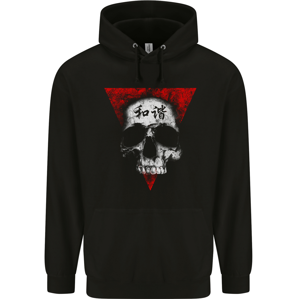 Peace Harmony Skull Gothic Biker Motorbike Mens 80% Cotton Hoodie