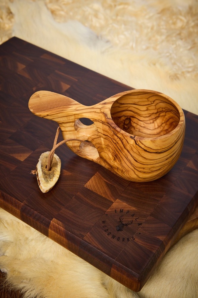 Kuksa, Handcarved Olive Wood Kuksa, Wooden Mug, Kuksa Cup, Bushcraft Mug