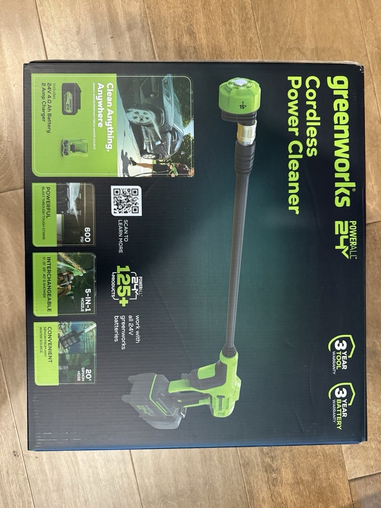 Greenworks 24V 600 PSI Cordless Pressure Washer with 4Ah Battery PC24B410