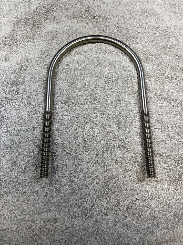 Stainless Steel U-bolt For 6” Pipe, Pipe Hanger 5/8” - 11 Threads. 6-3/4” I.D.