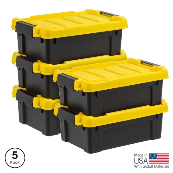 IRIS 3 Gallon Plastic Storage Bins with Latching Lids Heavy Duty Tote Container