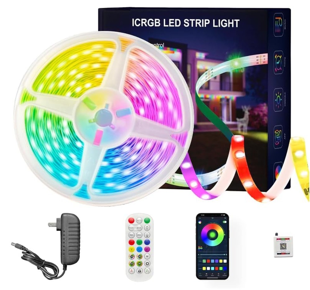100 ft(2 Rolls of 50ft) IC+RGB,Led Lights for Bedroom,Music Sync Color Changi...
